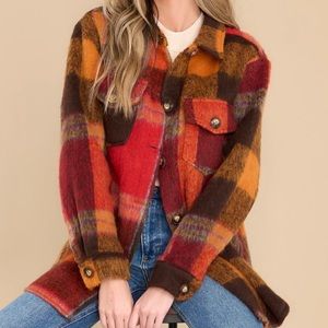 Mellow out chocolate plaid shacket